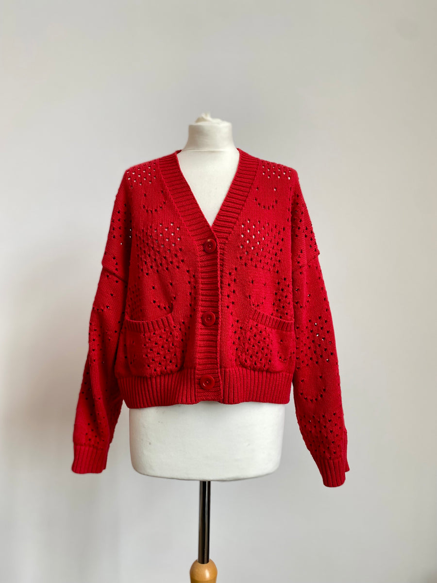 Ready-To-Ship: Happy Cardigan - Red