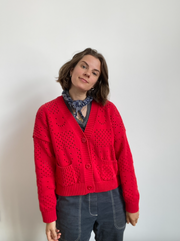Ready-To-Ship: Happy Cardigan - Red