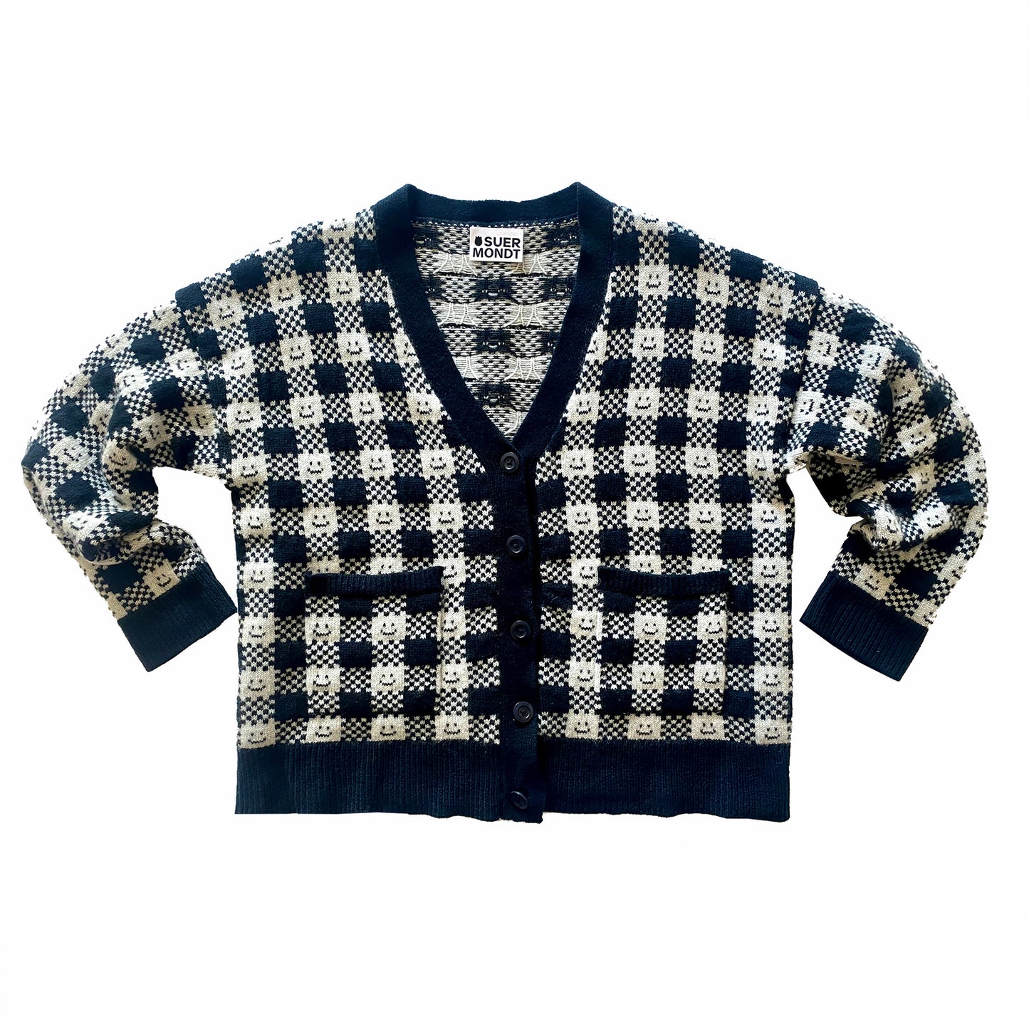 Checkmate Cardigan - Black & Grey Marl