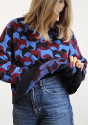 Dog Jumper - Navy, Burgandy and Cornflower Blue