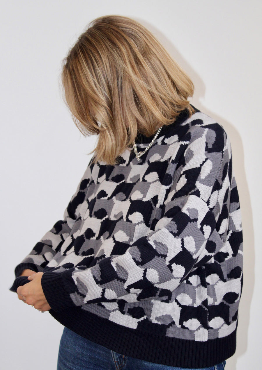 Dog Jumper - Navy, Mid Grey and Light Grey