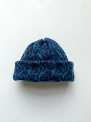 Cashmere Blend Cat Lady Hat - Dark Teal & Navy