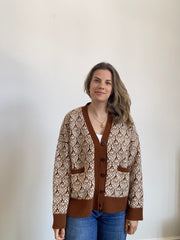 Ready-To-Ship - Cashmere Strawberry Cardigan - Coffee & Cream