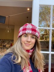 Made-To-Order - Cashmere Blend Checkmate Hat - Red