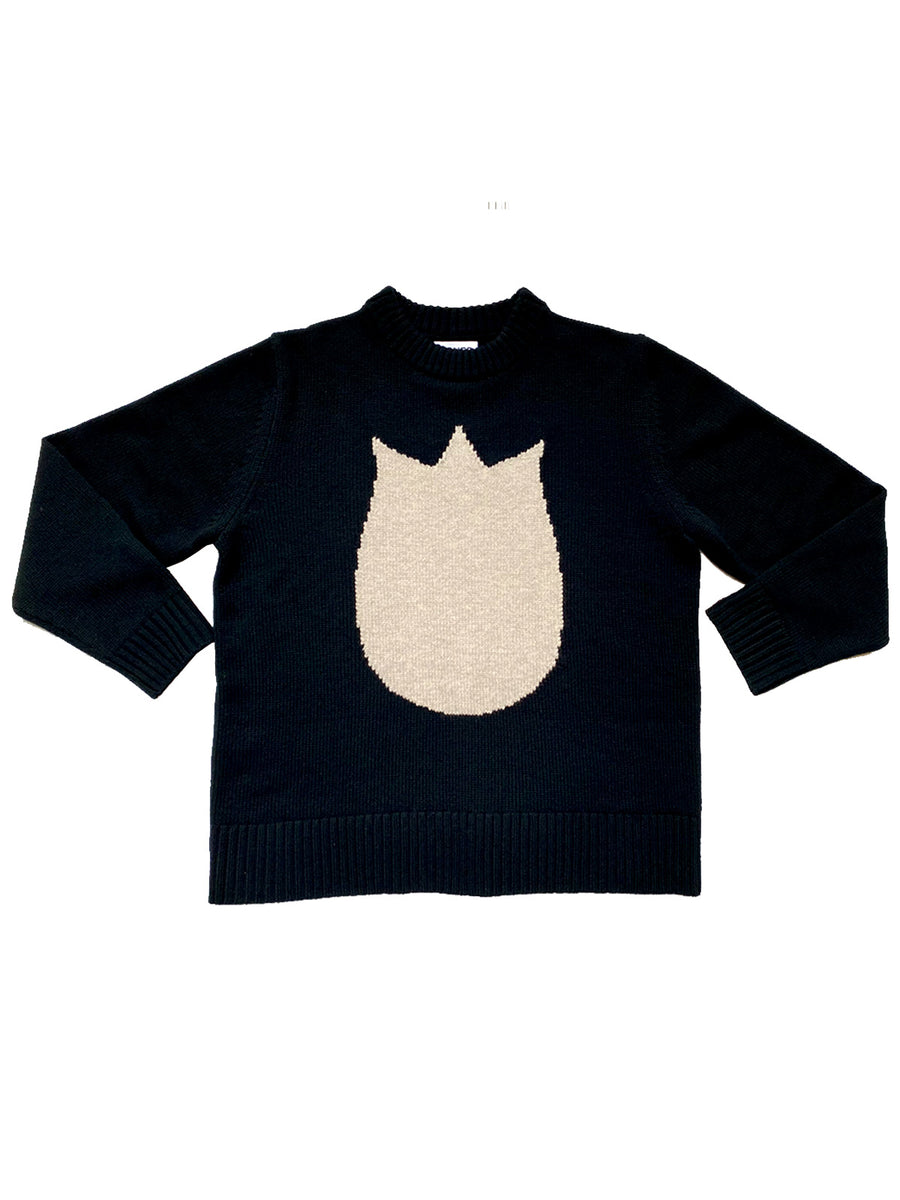 Cashmere Sticker Jumper - Black & Grey Marl