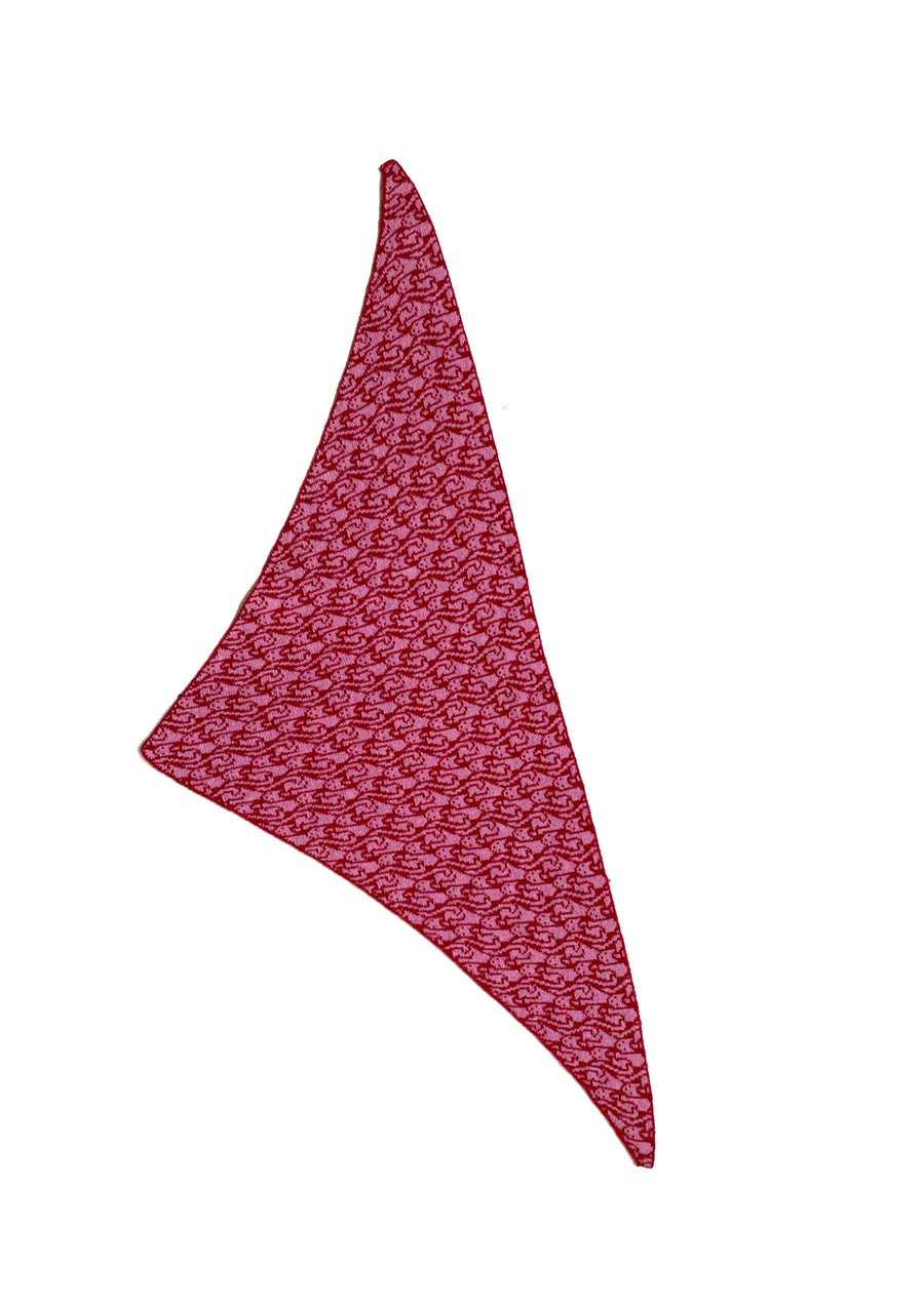 Made-To-Order  - Cashmere Cat Lady Neckerchief - Pink & Red