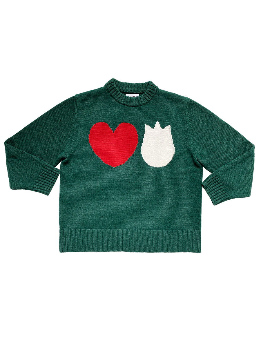 Cashmere Duet Jumper - Forest Green