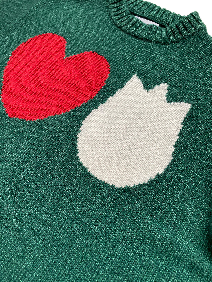 Cashmere Duet Jumper - Forest Green