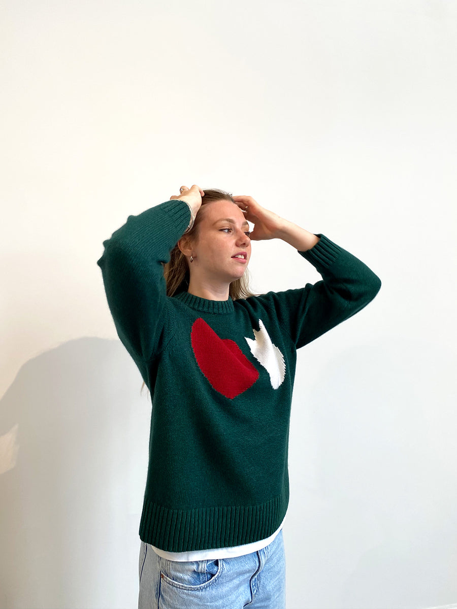 Cashmere Duet Jumper - Forest Green