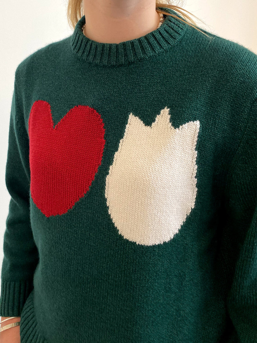 Cashmere Duet Jumper - Forest Green