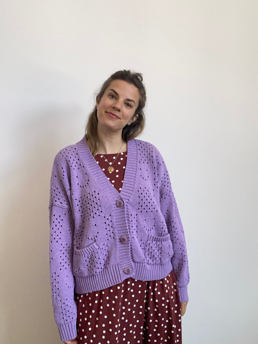 Ready-To-Ship Happy Cardigan - Lilac