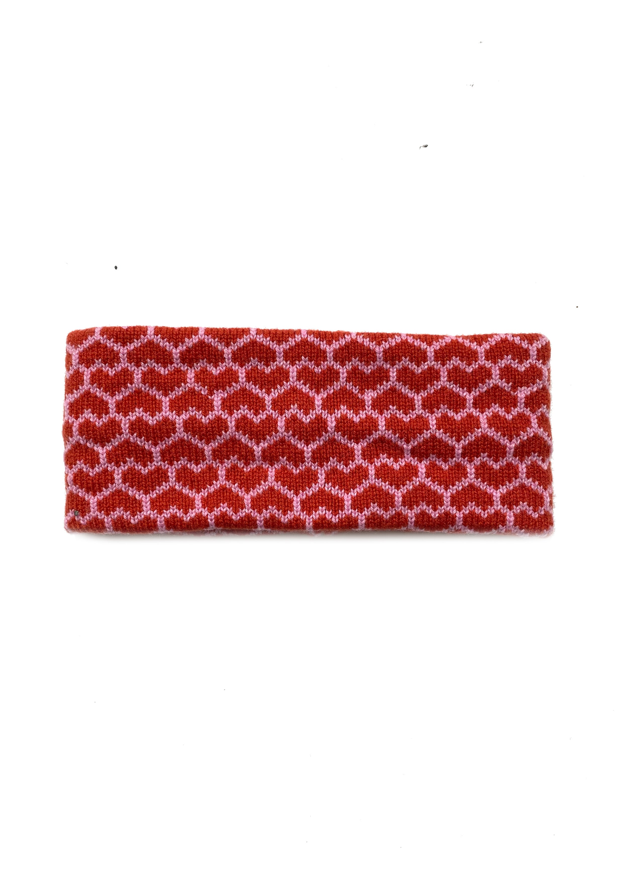 Heart Headband, Pink and Burnt Orange