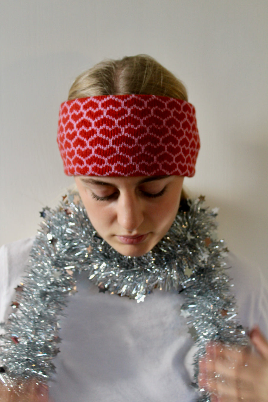 Heart Headband, Pink and Burnt Orange