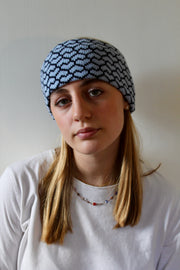 Ready-To-Ship - Heart Headband, Pale Blue and Navy