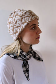 Ready-To-Ship - Cashmere Blend T-Rex Hat - Camel & Ecru