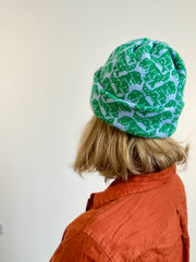 Cashmere Blend T-Rex Hat - Light Blue & Green