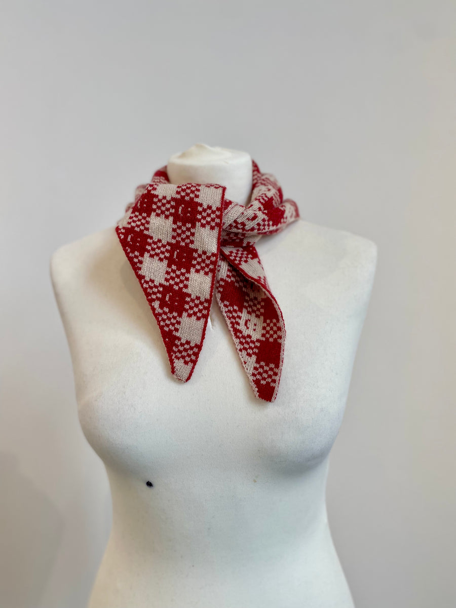 Ready-To-Ship - Cashmere Checkmate Neckerchief/ headscarf