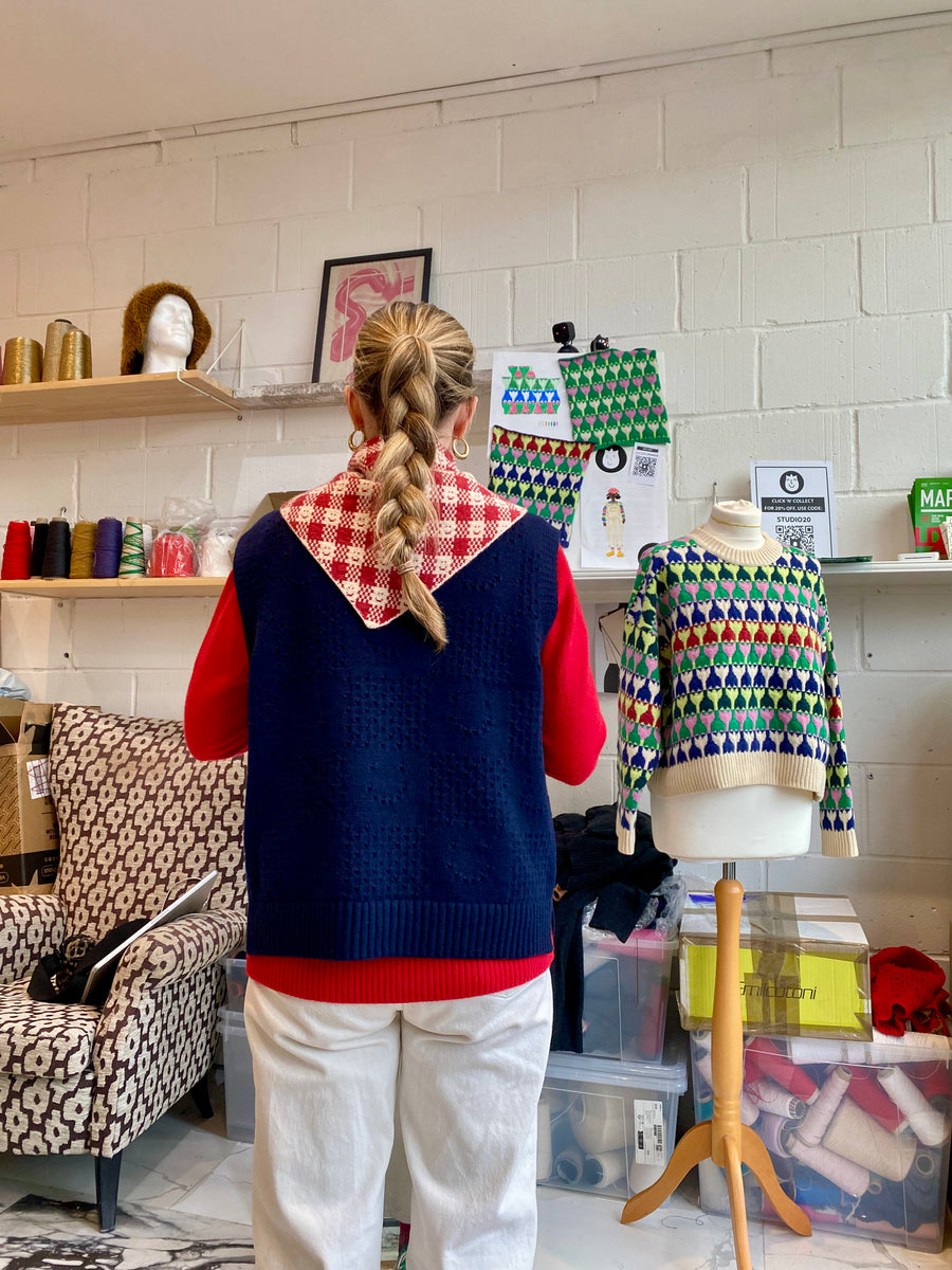 Ready-To-Ship, Cashmere Checkmate Neckerchief