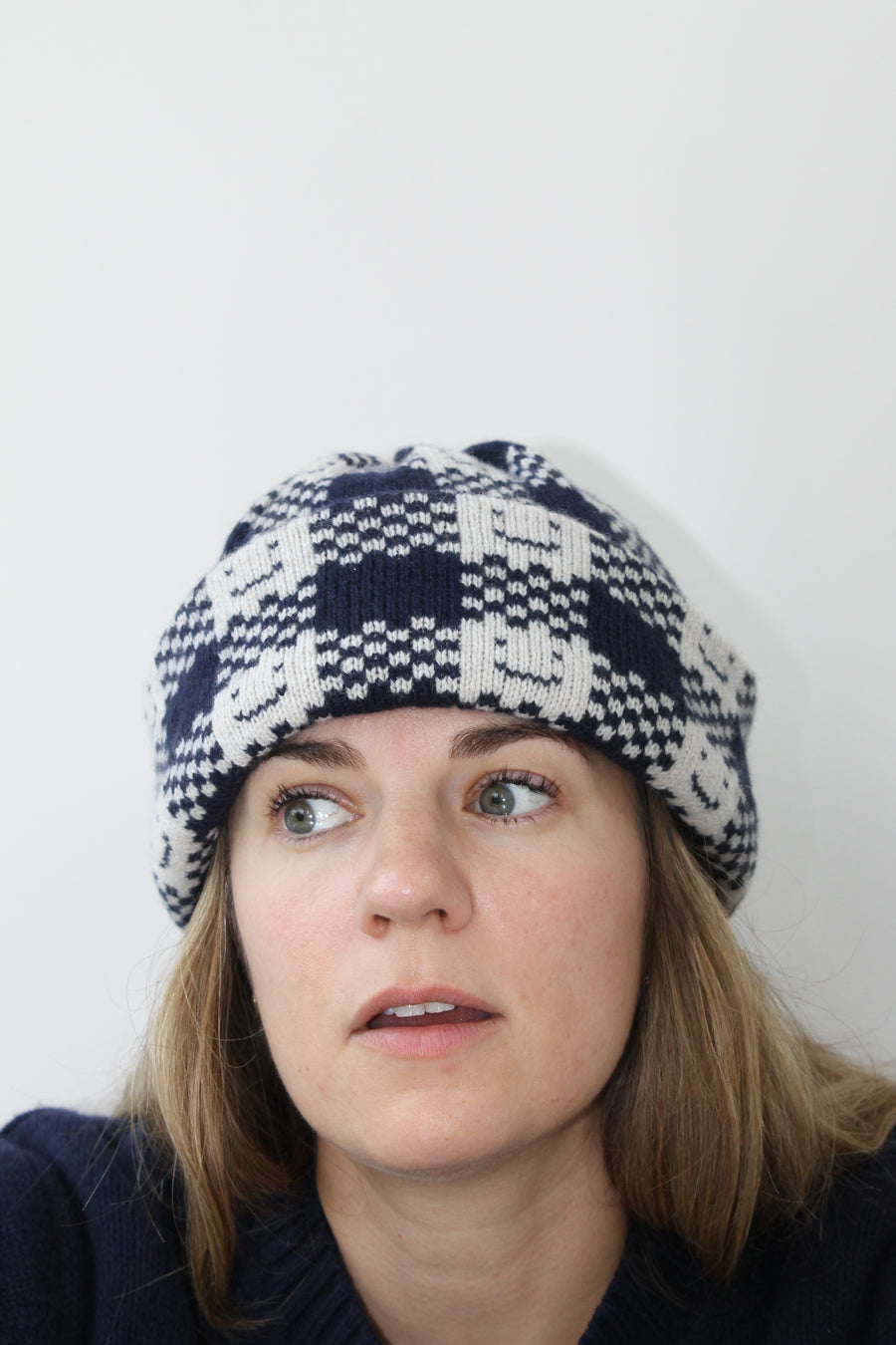 Made-To-Order; Cashmere Blend Checkmate Hat