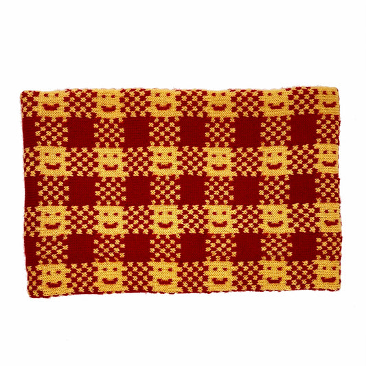 SAMPLE SALE Checkmate Snood - Yellow & Red ONE-SIZE