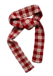 Made-To-Order - Cashmere Blend Checkmate Scarf - Red