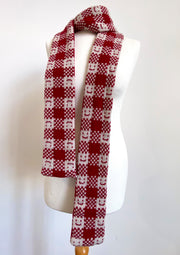 Made-To-Order - Cashmere Blend Checkmate Scarf - Red