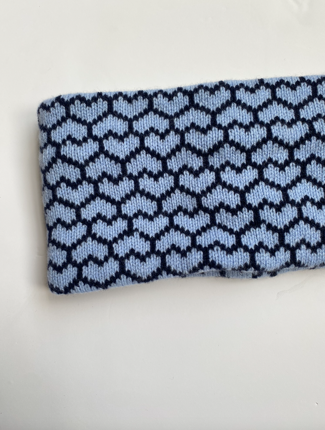 Sample Sale - Heart Headband -  Navy and Pale Blue