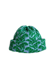 Cashmere Blend T-Rex Hat - Light Blue & Green