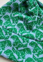 Cashmere Blend T-Rex Hat - Light Blue & Green