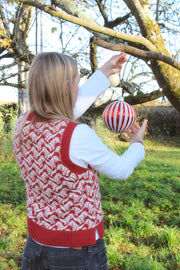 Ready-To-Ship - Cashmere T-Rex Tank - Red & Cream