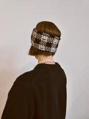 Checkmate Headband, Grey Marl and Black