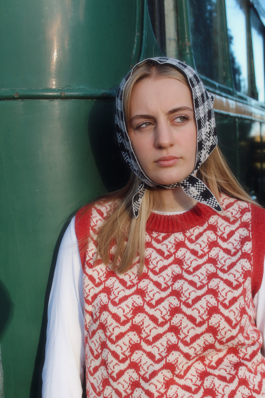 Ready-To-Ship - Checkmate Neckerchief/ headscarf