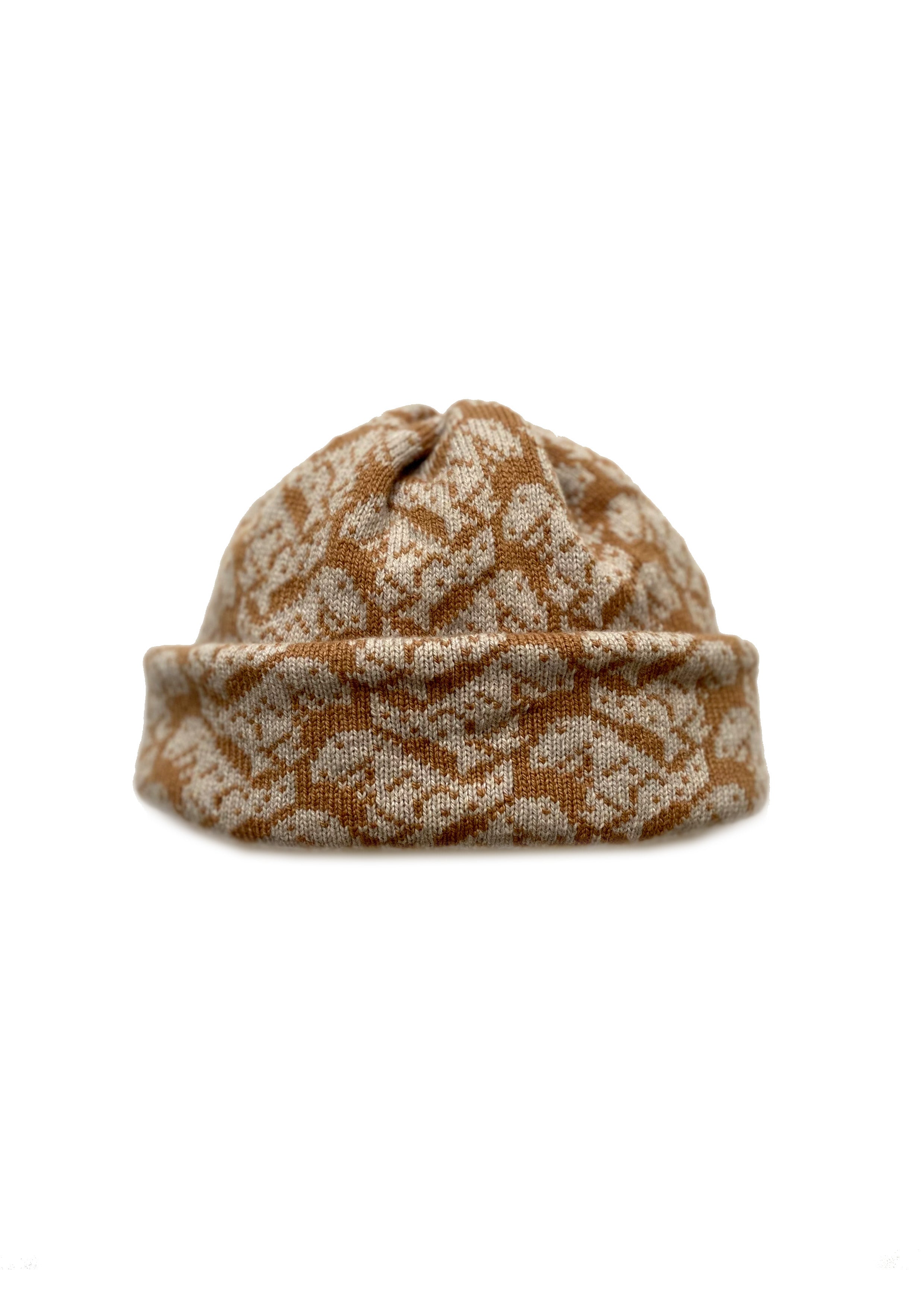 Cashmere Blend T-Rex Hat - Camel & Ecru