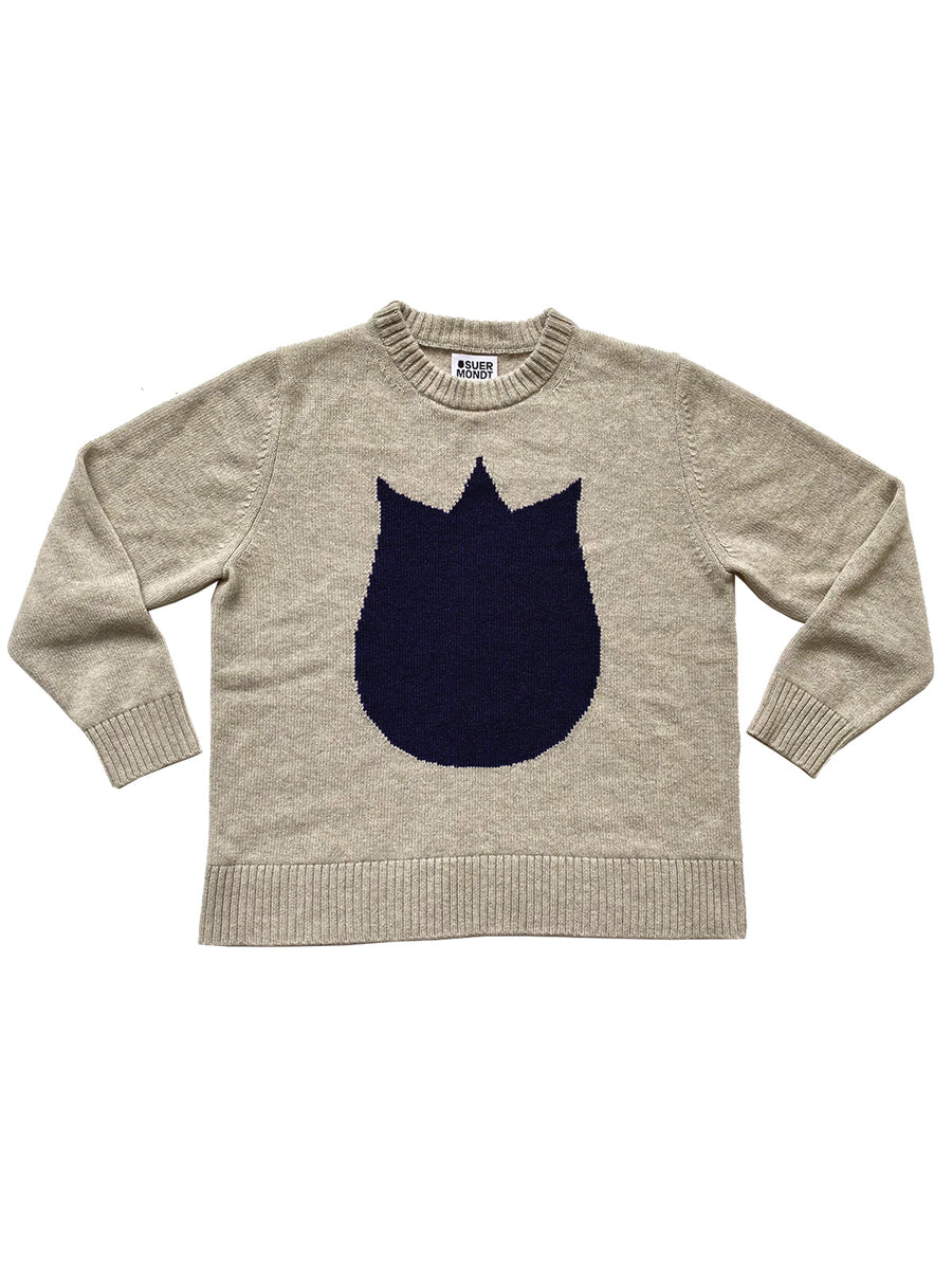 Cashmere Sticker Jumper - Grey Marl