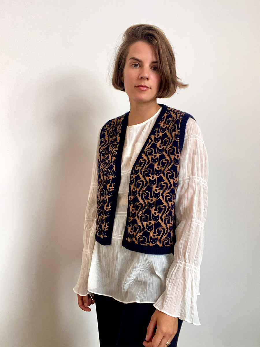 Cashmere Blend Cat Lady Waistcoat