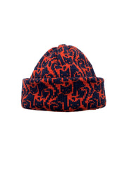 Cashmere Blend Cat Lady Hat Burnt - Orange & Navy