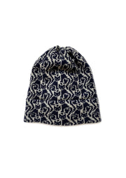 Ready-To-Ship - Cashmere Blend Cat Lady Hat - Light Grey Marl & Navy