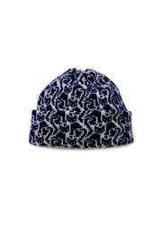 Ready-To-Ship - Cashmere Blend Cat Lady Hat - Light Grey Marl & Navy
