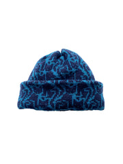 Cashmere Blend Cat Lady Hat - Dark Teal & Navy