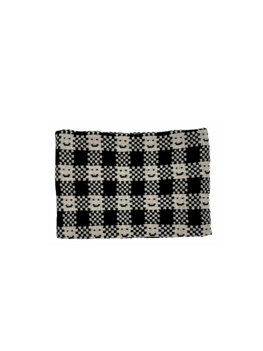 Cashmere Checkmate Snood - Black & Grey Marl