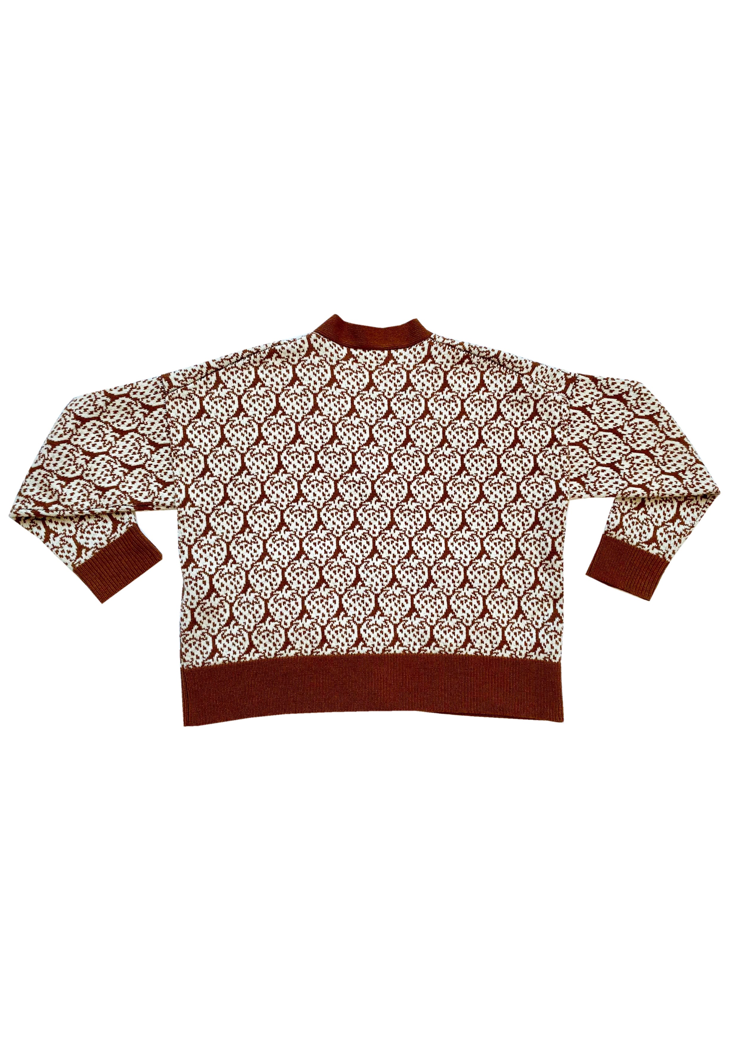 Ready-To-Ship - Cashmere Strawberry Cardigan - Coffee & Cream