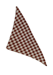 Ready-To-Ship, Cashmere Checkmate Neckerchief - Coffee & Ecru