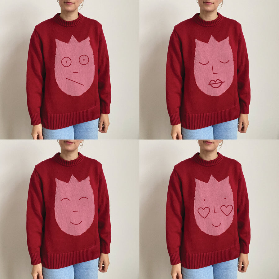 Sticker Jumper - Crimson