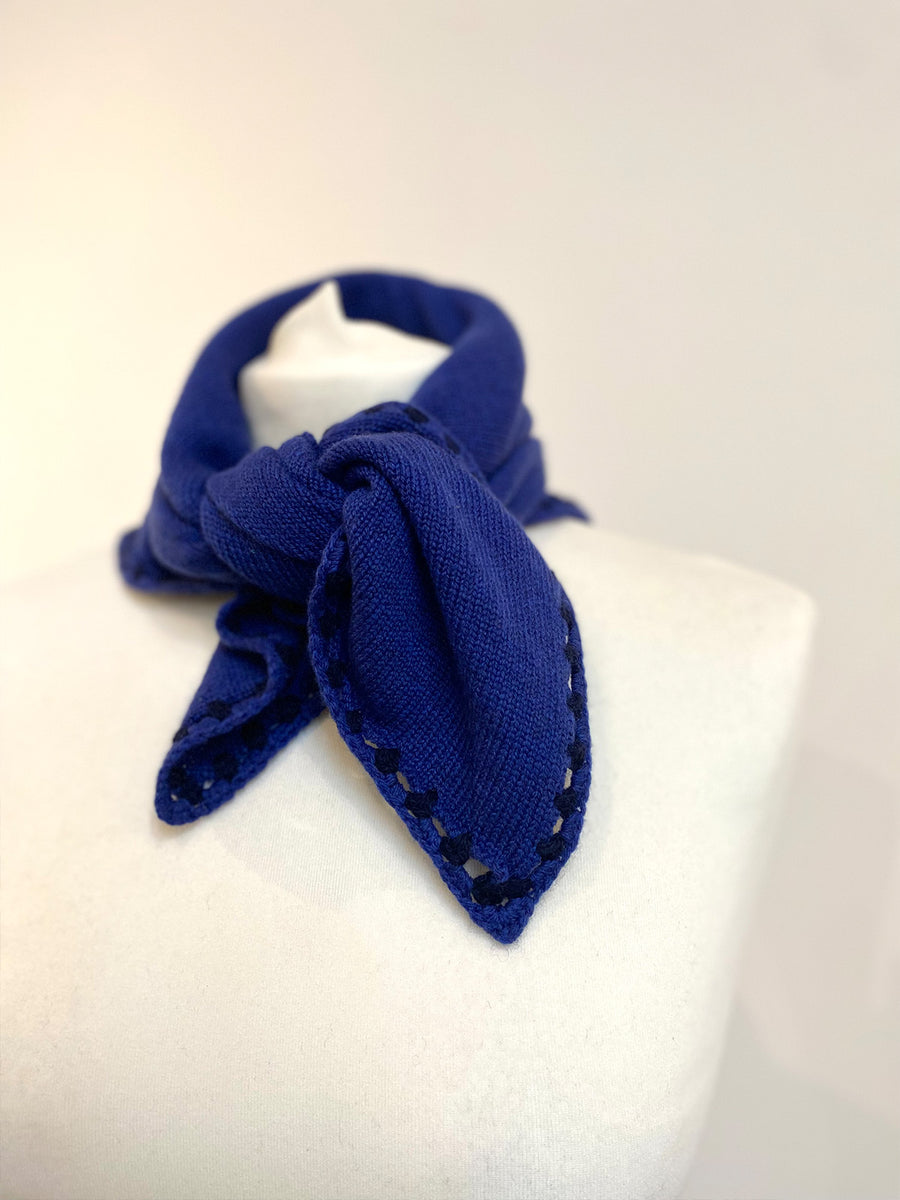 Ready-To-Ship : Cashmere Neckerchief - French Navy & Midnight