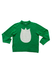 Cashmere Sticker Jumper - Green and Cream