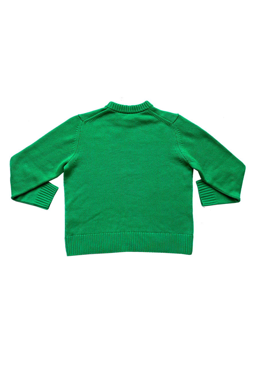 Cashmere Sticker Jumper - Green and Cream