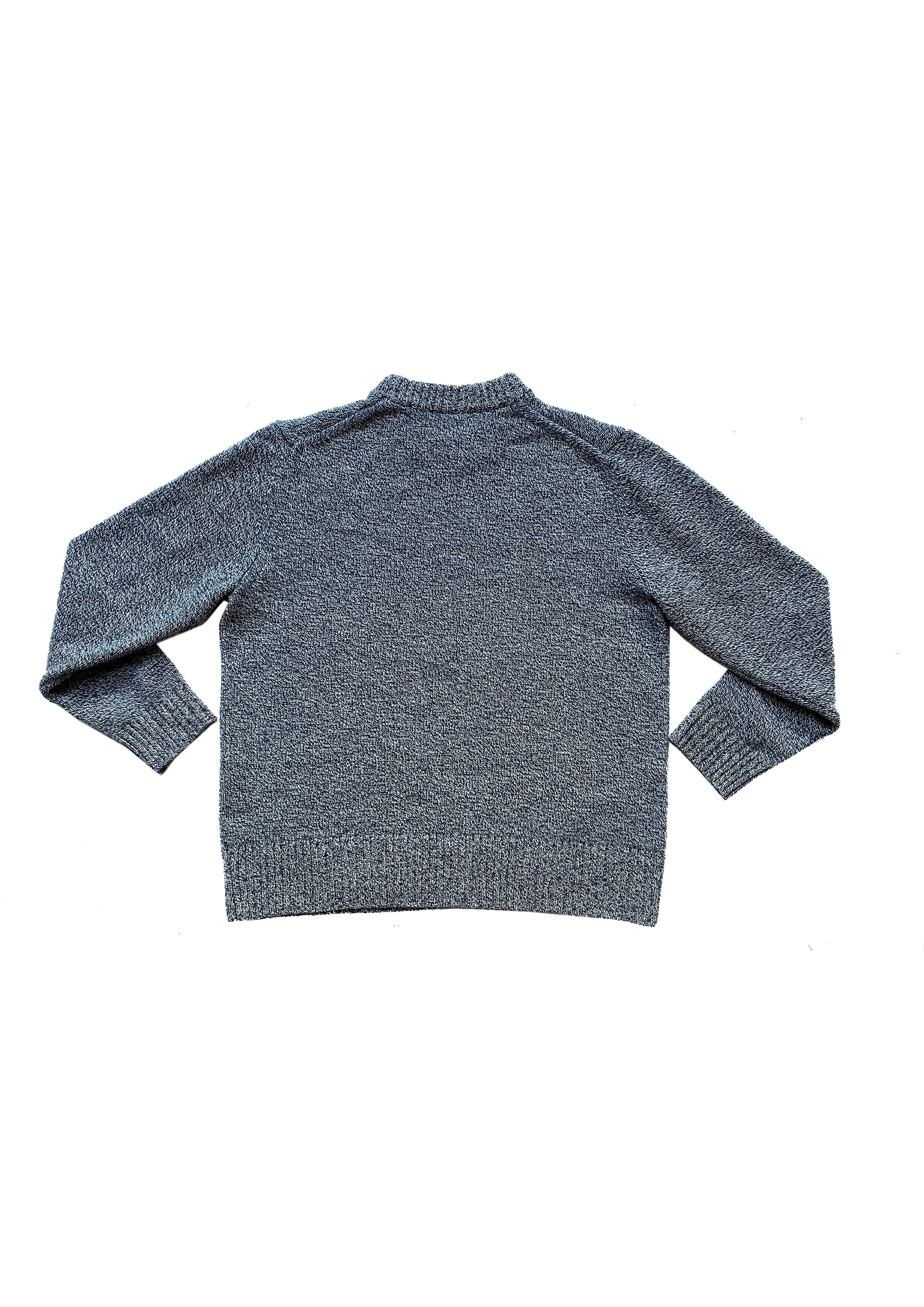 Sample Sale - Cashmere blend Sticker Jumper - Grey Twist and Cream - L/XL
