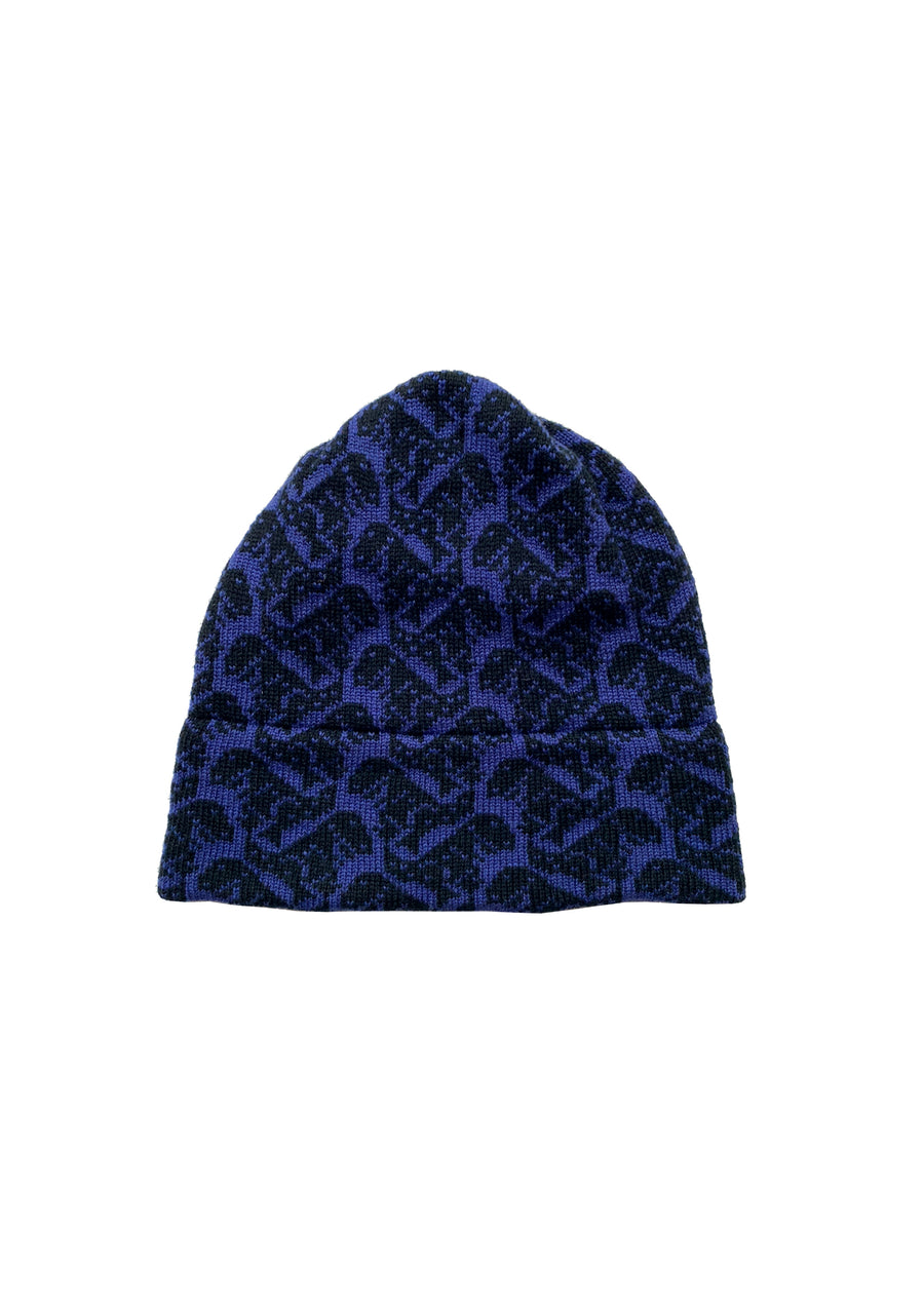 Cashmere T-Rex Hat: Black & French Navy