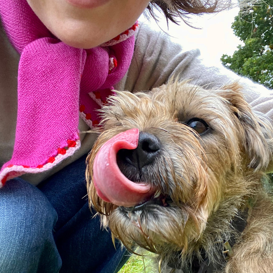 Cashmere Neckerchief - Hot Pink, Red and Baby Pink