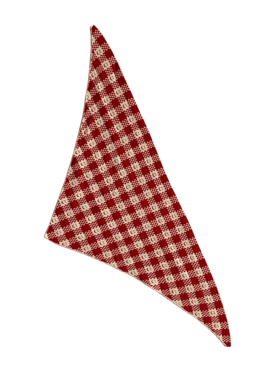Ready-To-Ship - Cashmere Checkmate Neckerchief/ headscarf